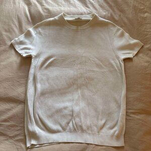 Club Monaco Men's Large White Sweater Shirt / T-Shirt / Crewneck 100% Cotton